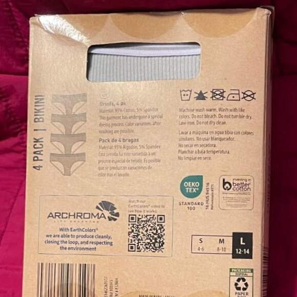 BRAND NEW ~ CRANE ~ 4 PACK ~ LADIES ECO BIKINI UNDERWEAR UNDIES ~ SIZE L / LARGE - Picture 15 of 16